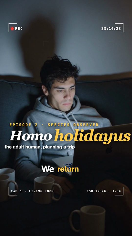 A frame from Homo Holidayus